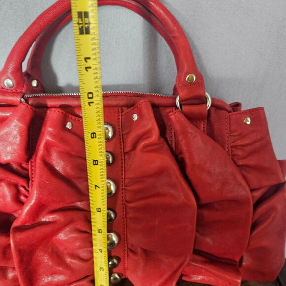 NWOT Roxbury Leather Bag Rosette Ruffle with Crossbody Strap Scatchel Loud - Picture 8 of 11